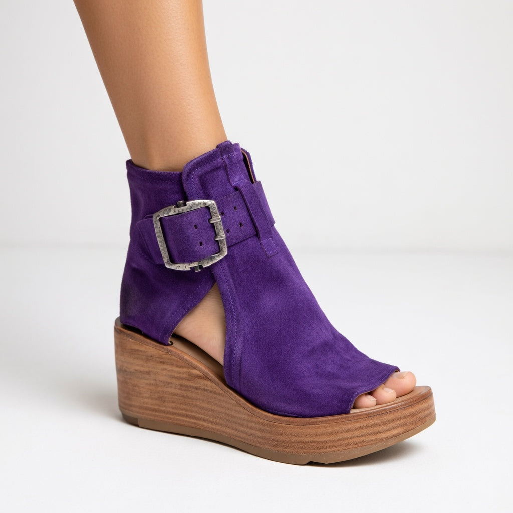 Orélisse - Open-toe Wedge Ankle Boots in Modern Style