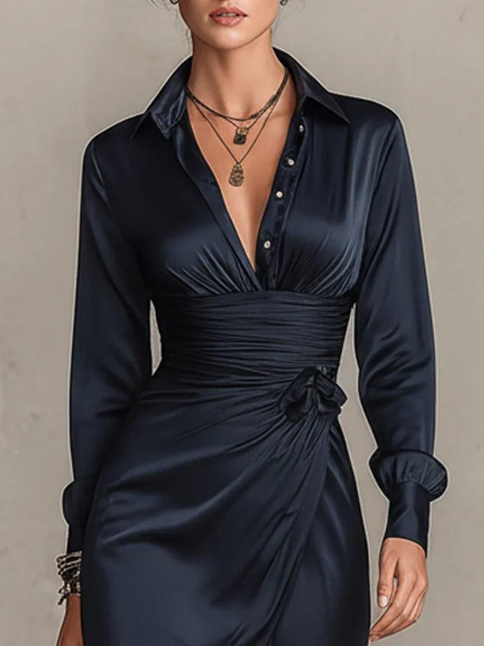 Marielle | Satin Mini Dress with Bow Detail