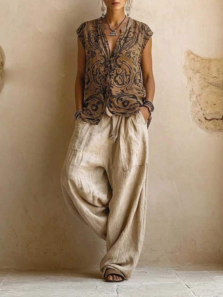 Élise | Three-Piece Linen Set