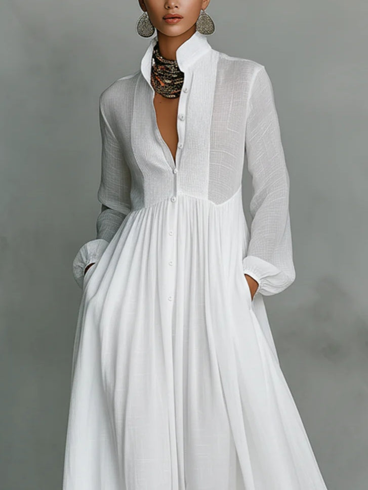 Léonie | Minimalist Maxi Dress with High Neck