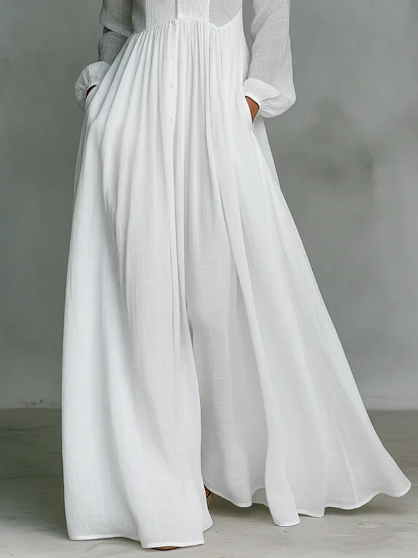 Alma Timeless Maxi Dress with Elegant Neckline