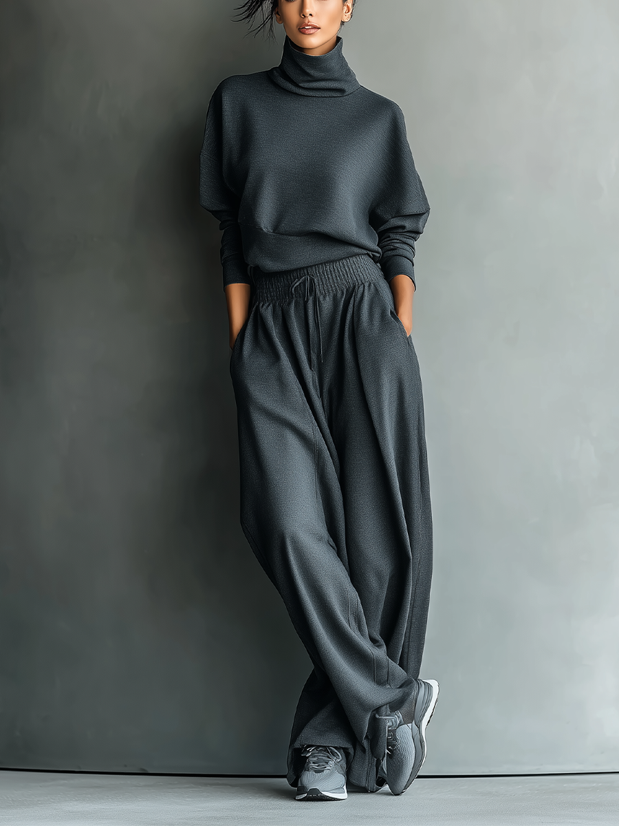 Carlotta - Knitted Set with Wide Leg Trousers