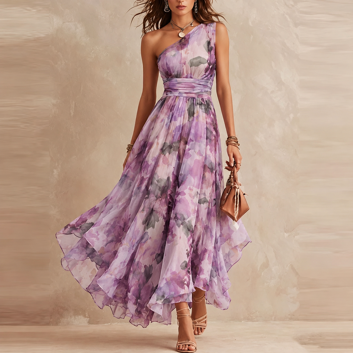 Aurora | Asymmetrical Floral Dress