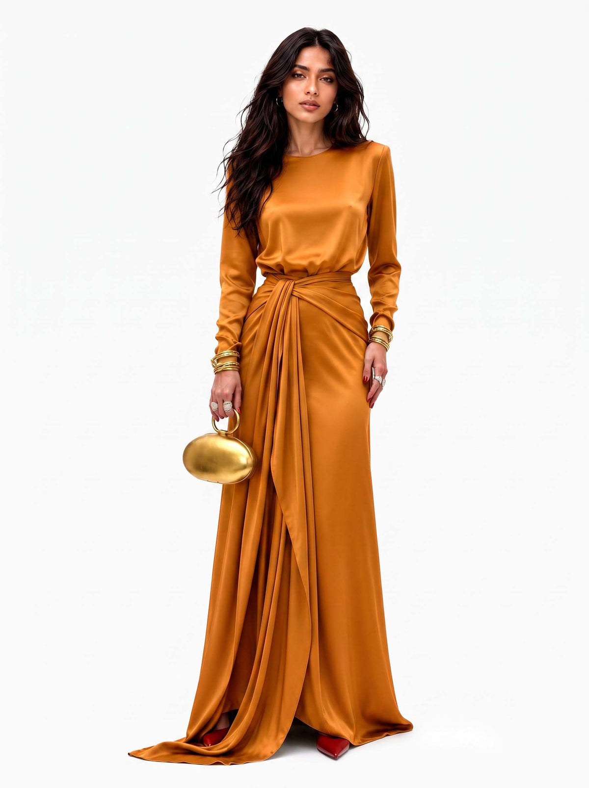Elegant Draped Maxi Dress