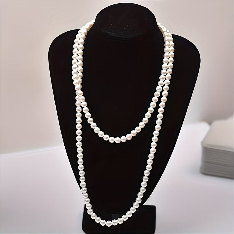 Timeless necklace with double pearl