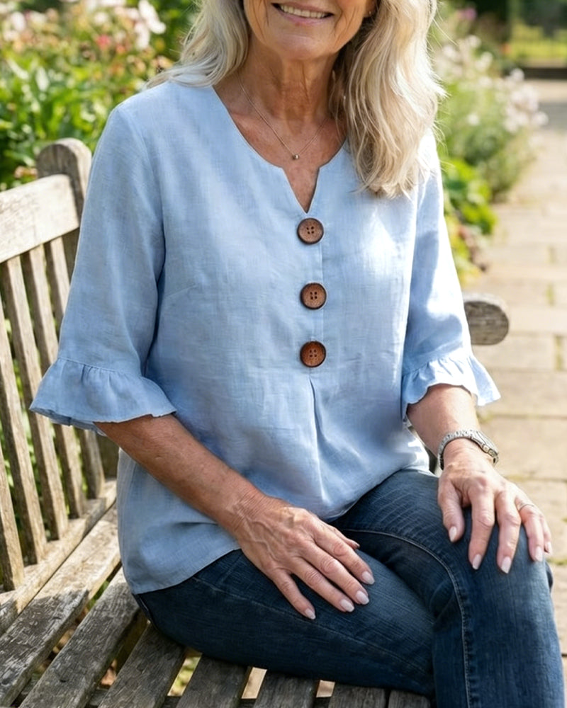 Amelie | Tummy-Flattering Button Blouse