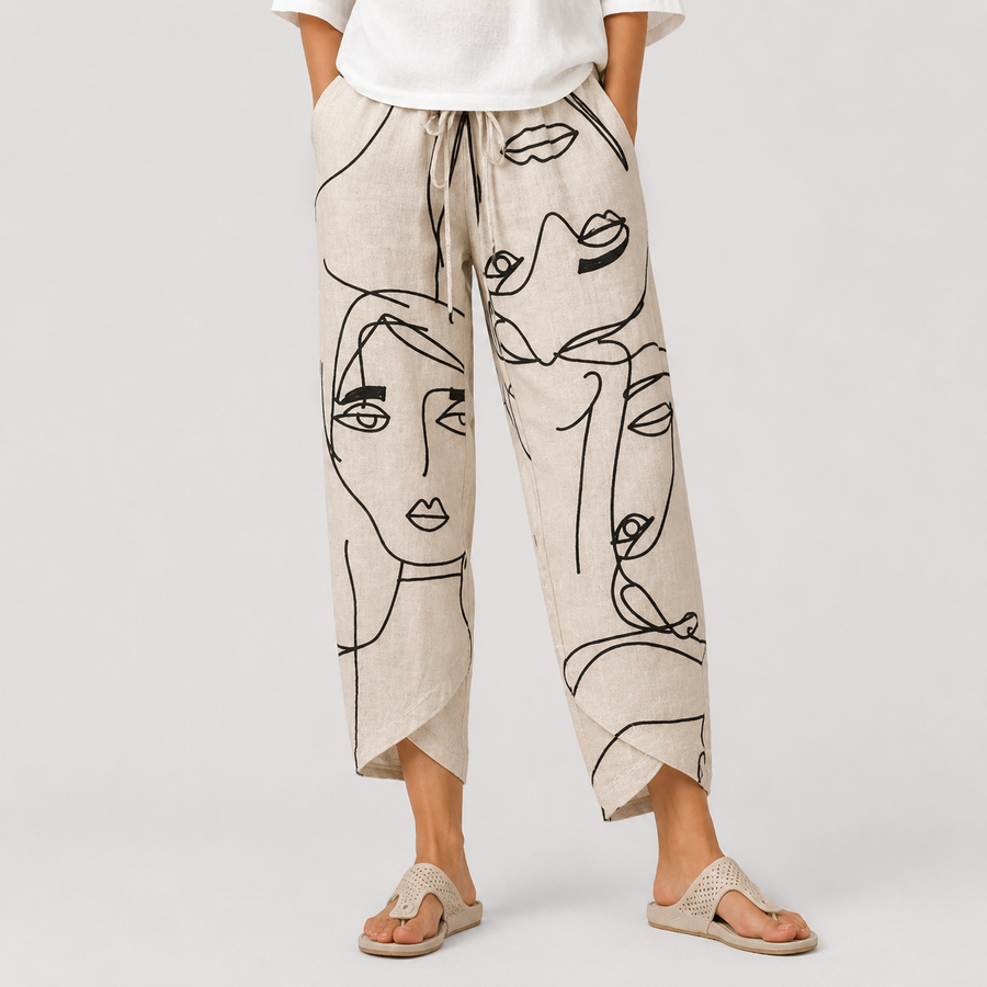 Nahia elegant trousers with print
