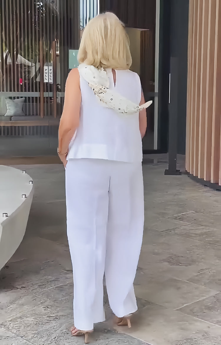Trinidad™ | White Blouse and Wide-Leg Trouser Set