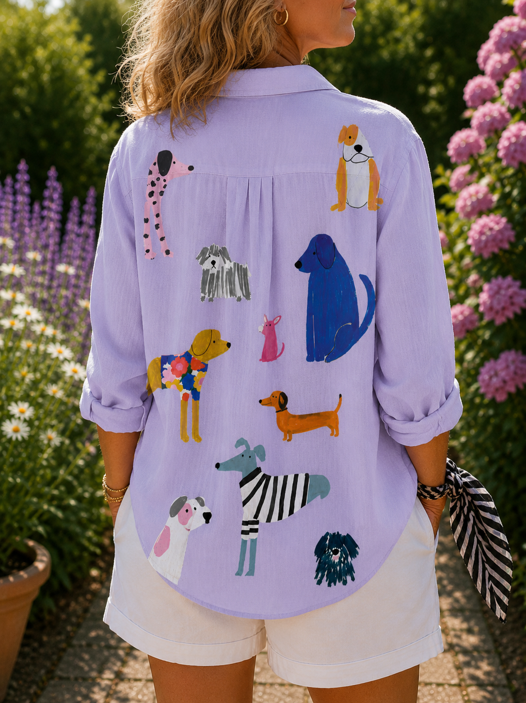 Florence blouse with dog print