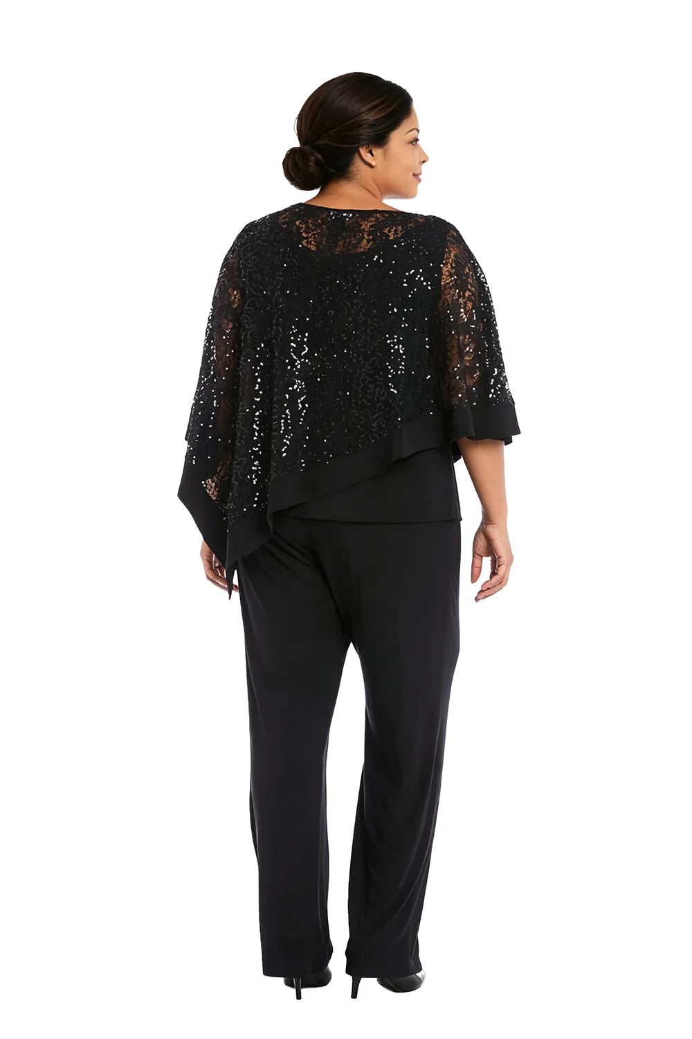 Plus Size Sequin Cape Mother of the Bride Trouser Suit