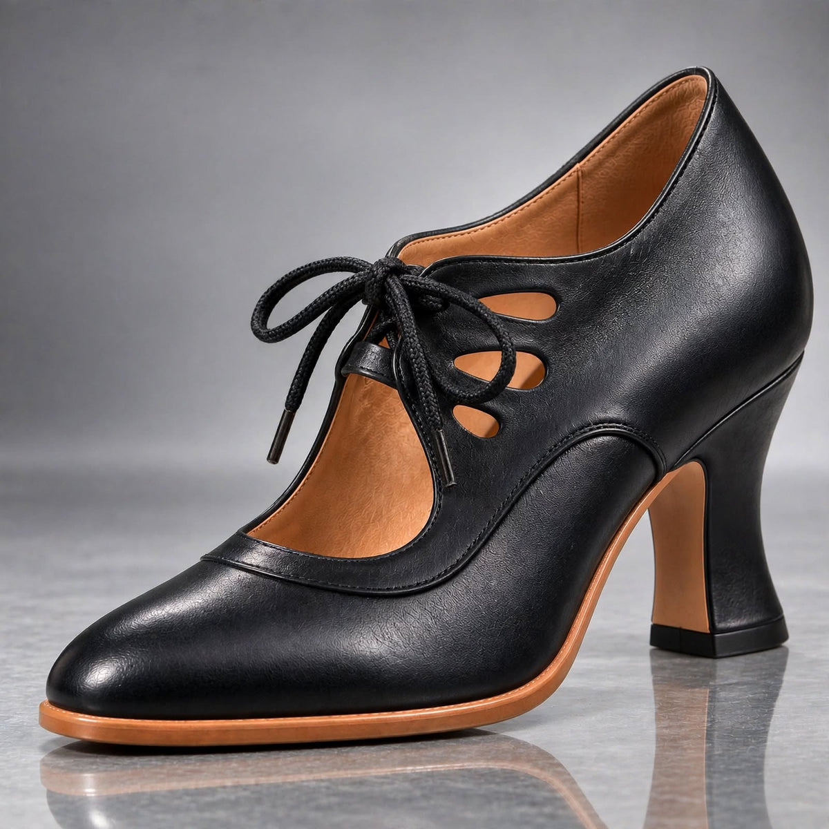 Ottavia | Vintage Lace-Up Heeled Pumps