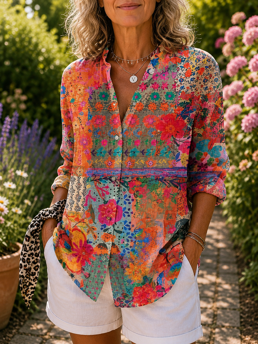Anica artistic blouse with button closure