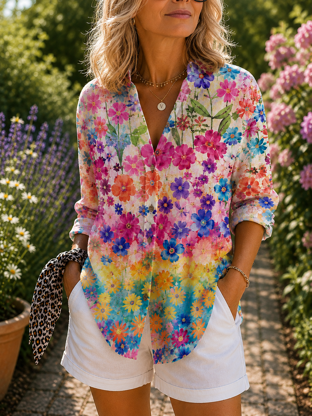 Valeria Colourful Blouse with Print