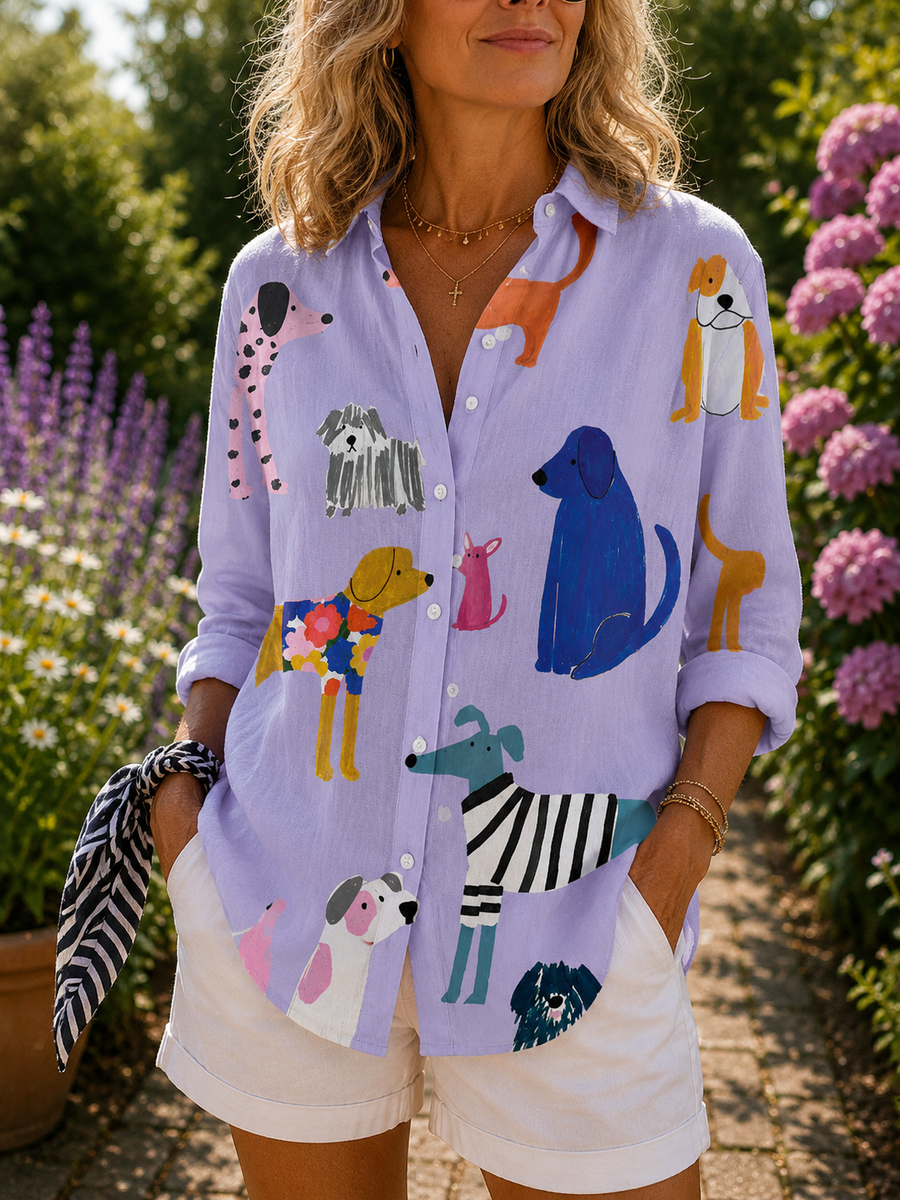 Florence blouse with dog print