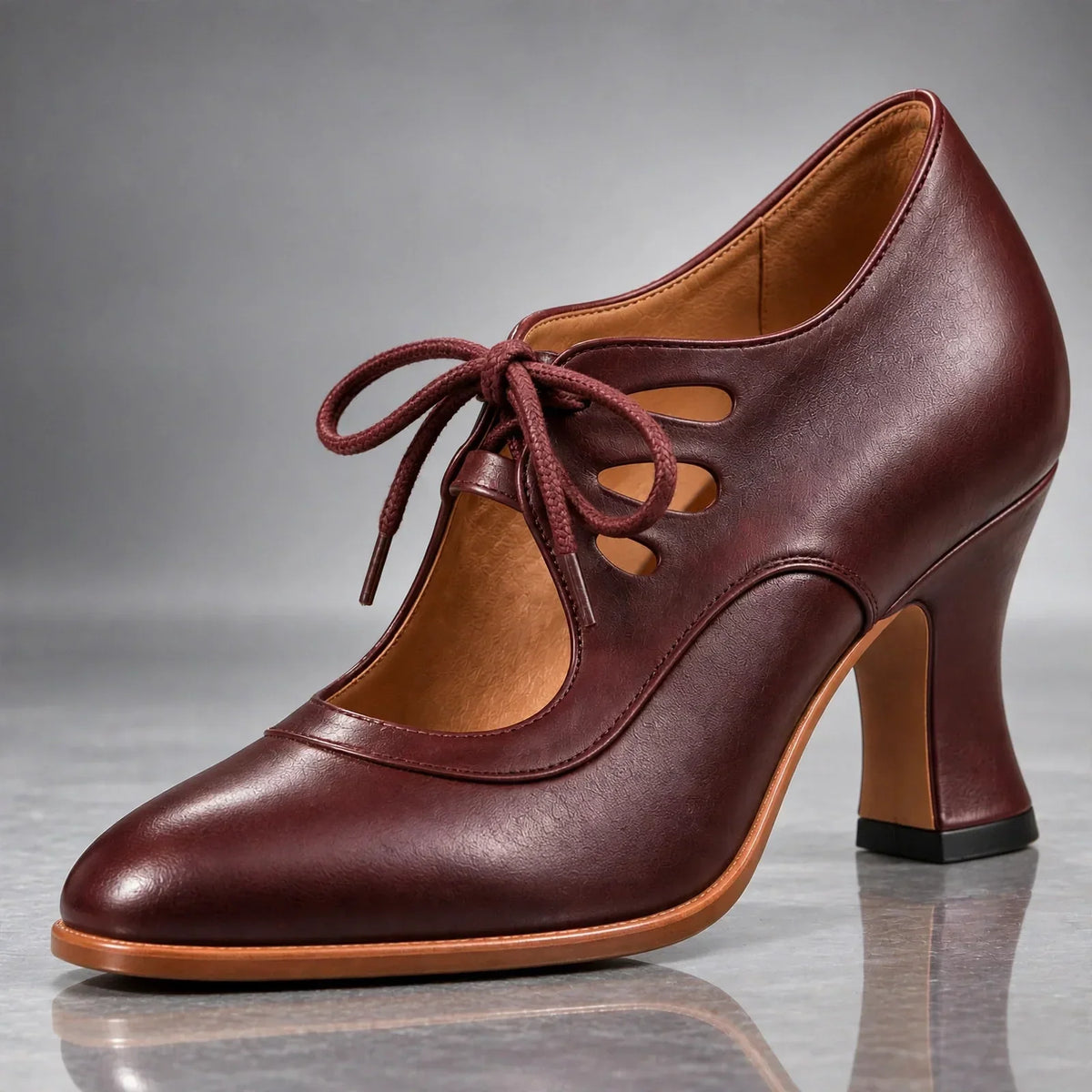 Ottavia | Vintage Lace-Up Heeled Pumps