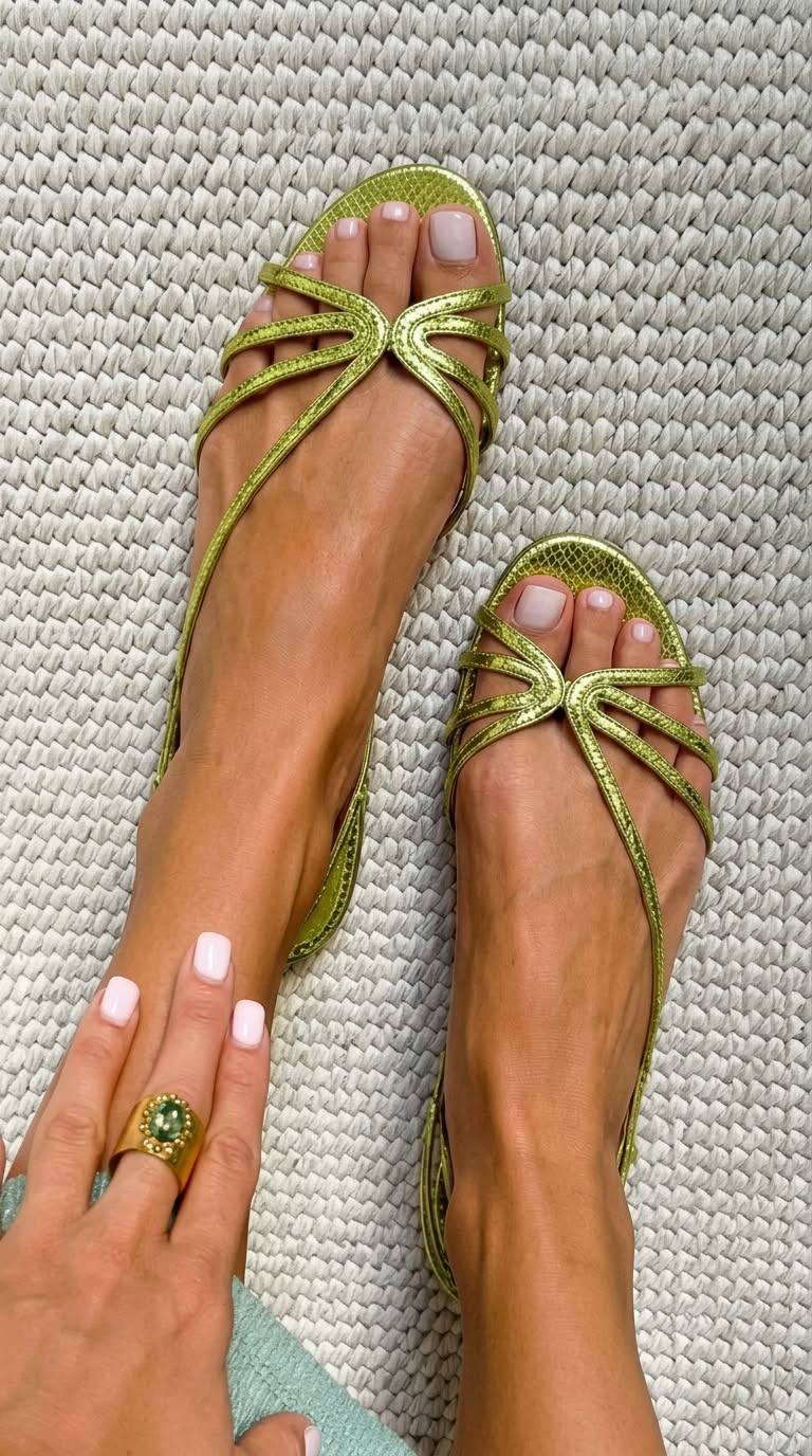 Camille | Golden Sandals, Summer Elegance