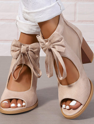Chic Heel Sandals with Bow