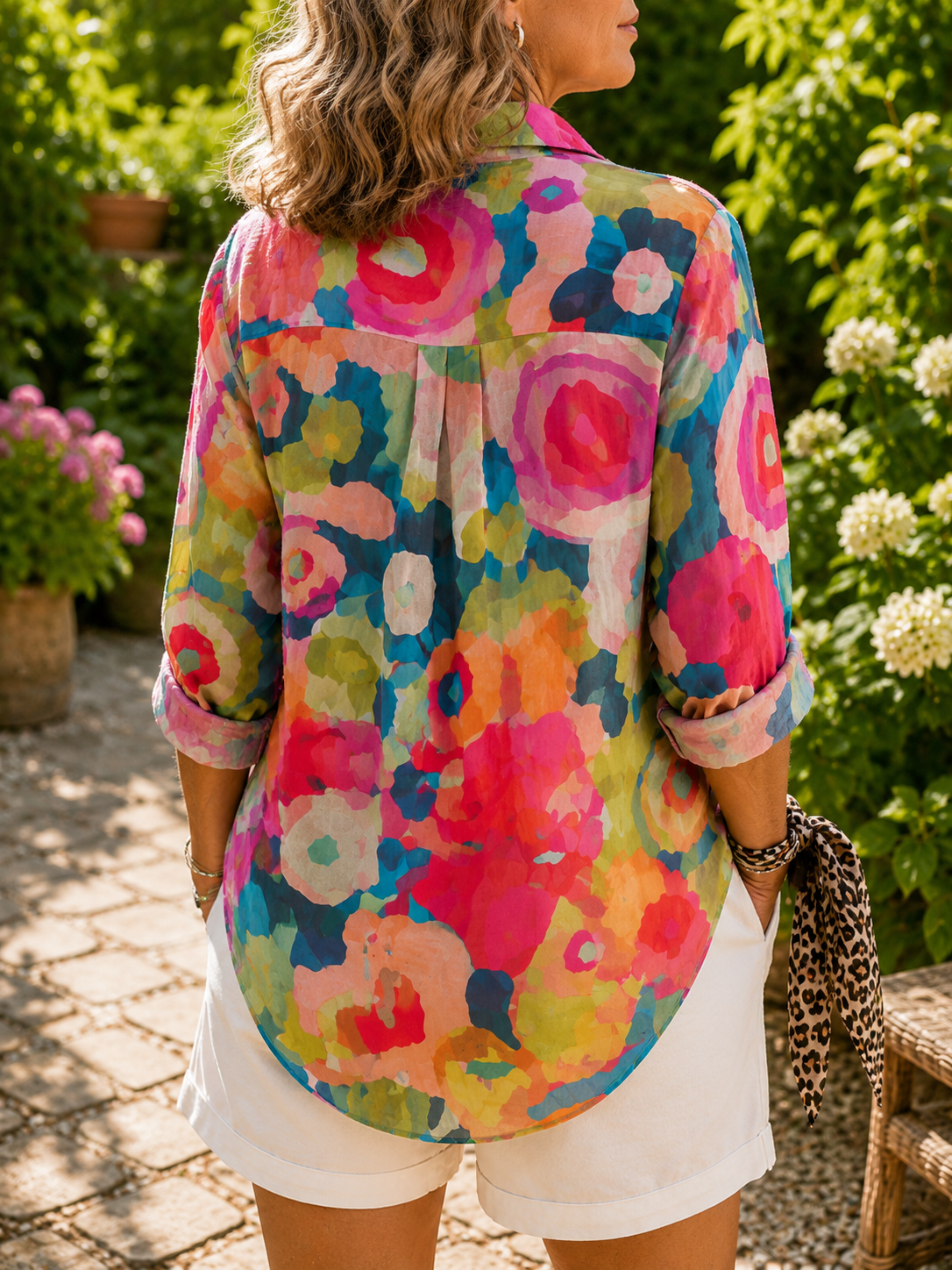 Deliane blouse with colourful print