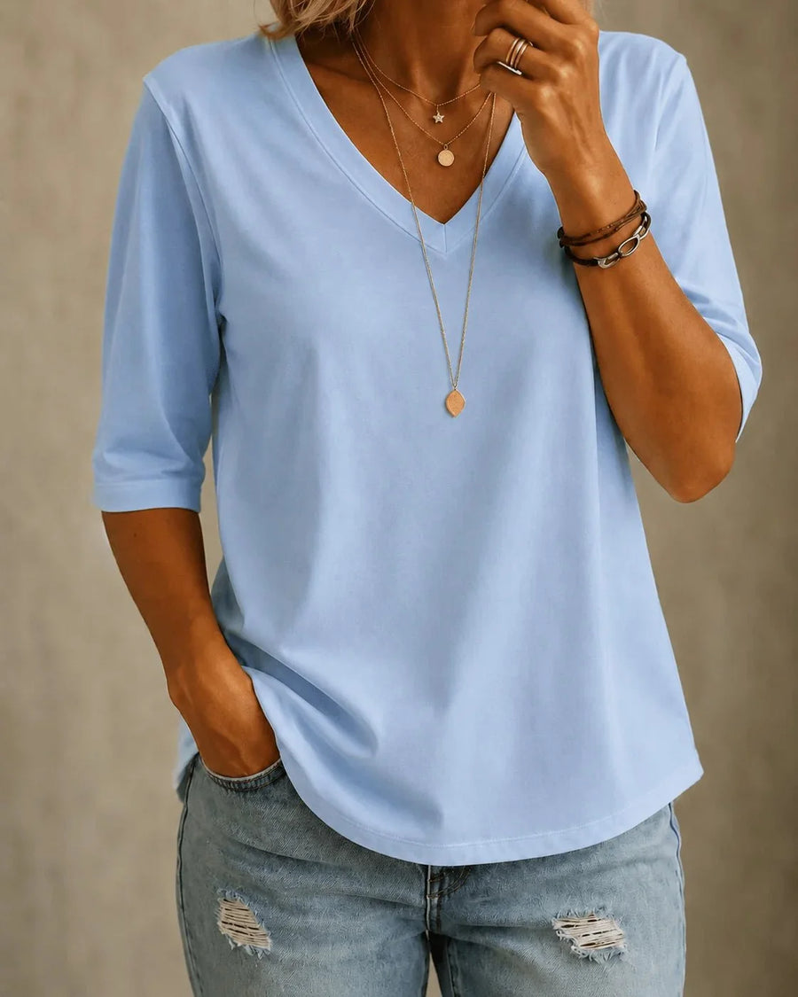 Serena | Classic V-Neck T-Shirt