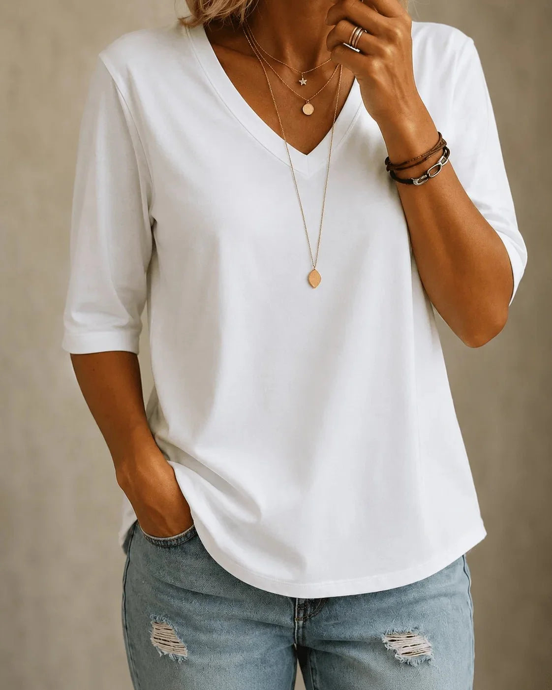 Aurelia | Classic V-Neck T-Shirt