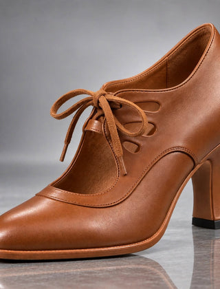 Ottavia | Vintage Lace-Up Heeled Pumps