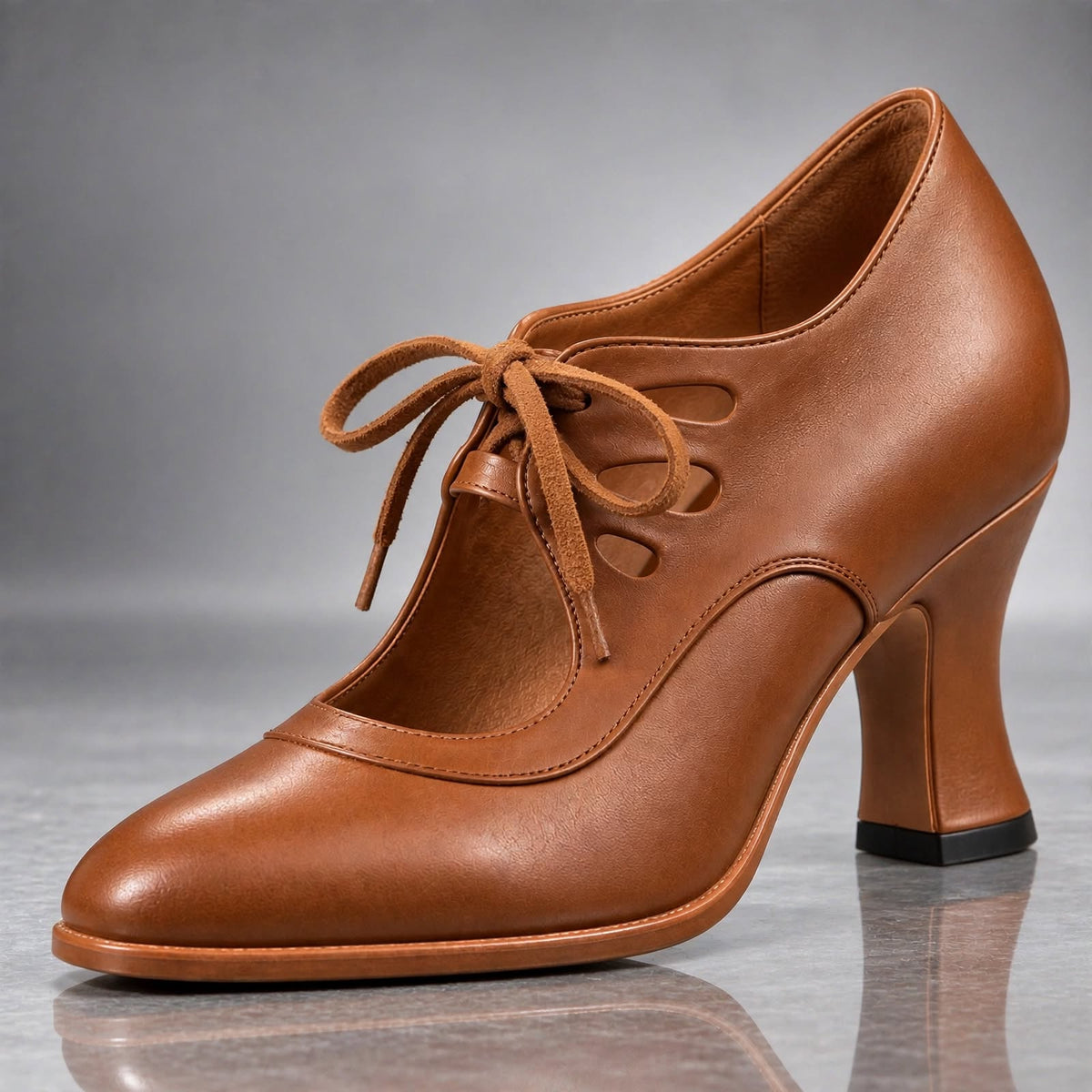 Ottavia | Vintage Lace-Up Heeled Pumps