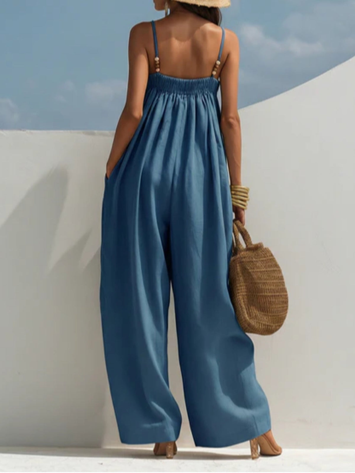Monica | Wide-Leg Denim Jumpsuit