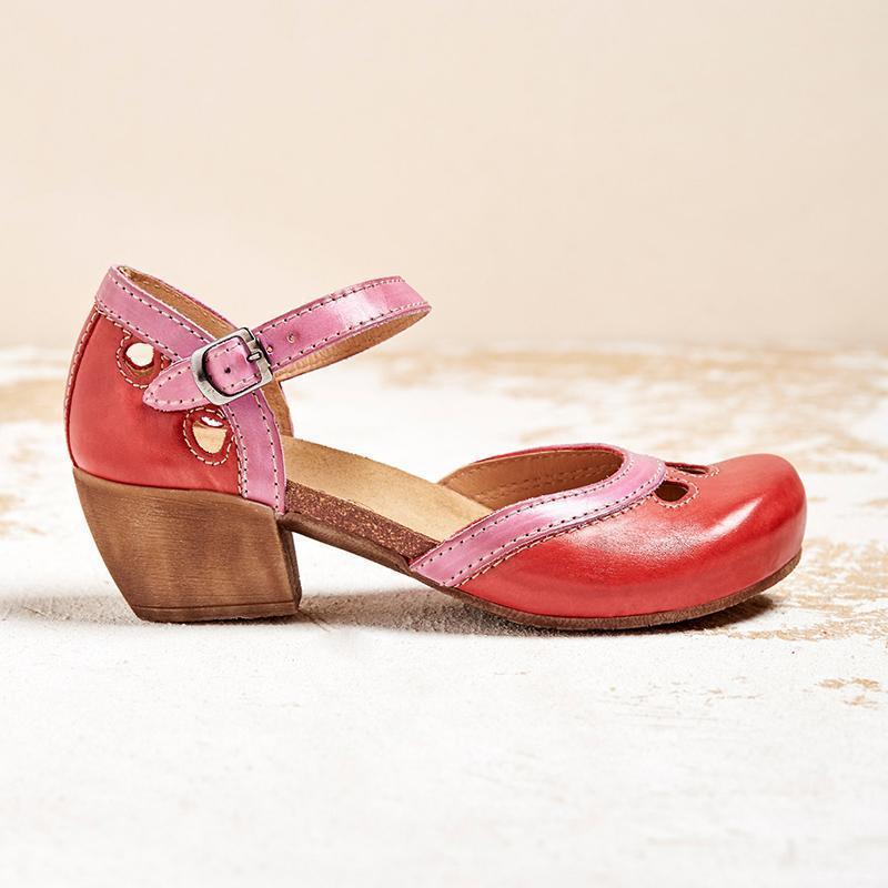 Orthotic Sandals with Wear | Cut-Out Mary Jane Block Heels