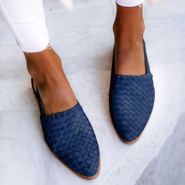 Lily | Woven Slingback Loafers