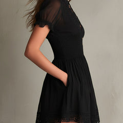 Classic Muse | Smocked Black Mini Dress