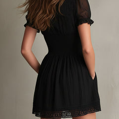 Classic Muse | Smocked Black Mini Dress