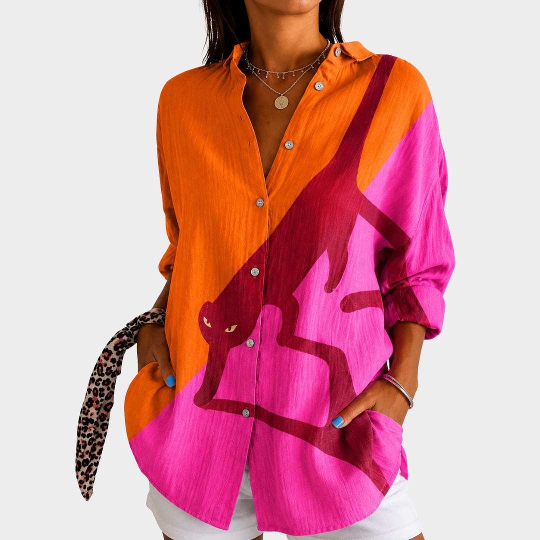 Leonie | Sunset Safari Statement Blouse