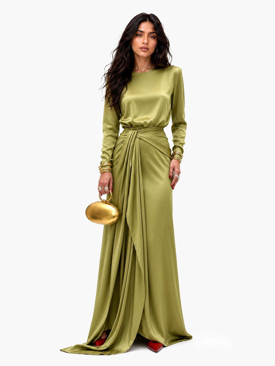Elegant Draped Maxi Dress