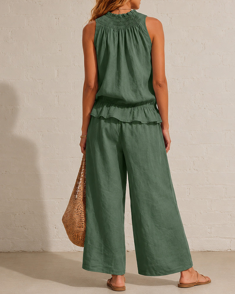 Sleeveless Two-Piece Set
