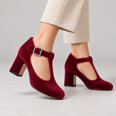 Amelie Women's Soft Mary Jane Pumps, T-Bar Buckle