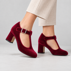 Amelie Women's Soft Mary Jane Pumps, T-Bar Buckle