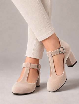 Amelie Women's Soft Mary Jane Pumps, T-Bar Buckle
