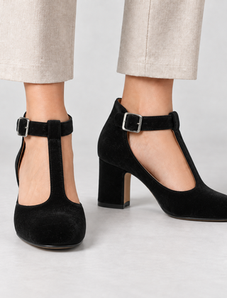 Amelie Women's Soft Mary Jane Pumps, T-Bar Buckle