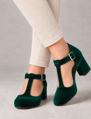 Amelie Women's Soft Mary Jane Pumps, T-Bar Buckle