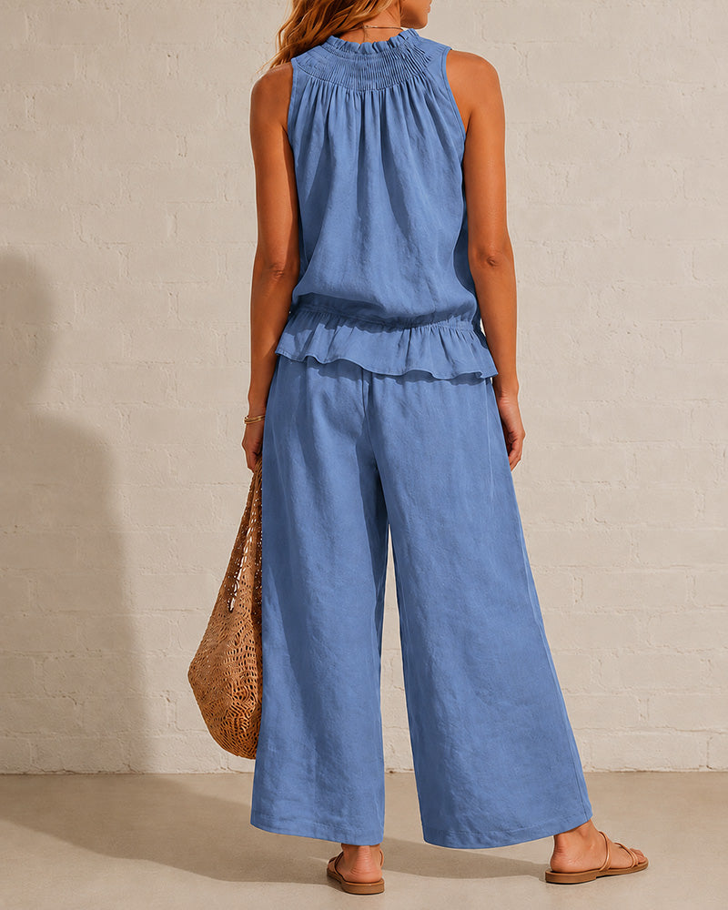 Sleeveless Two-Piece Set