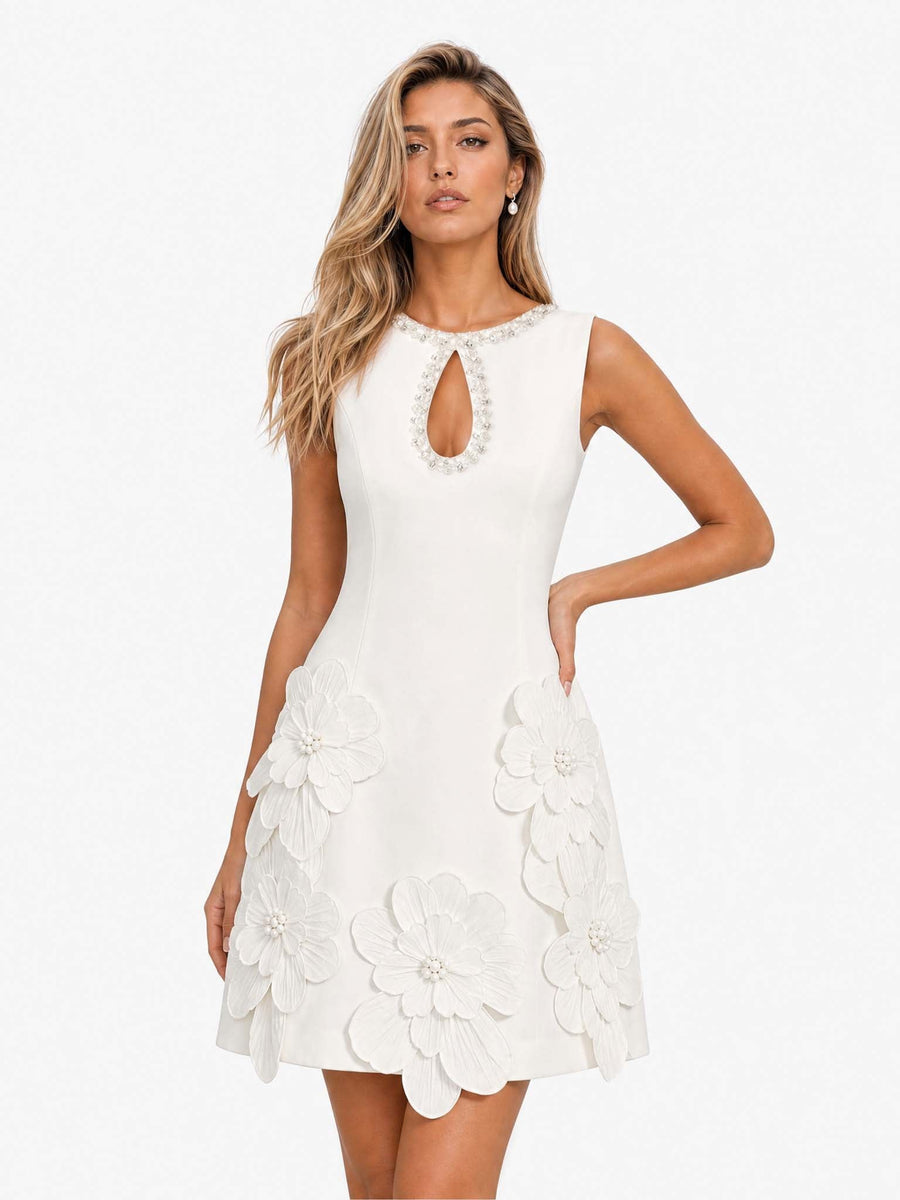 Elegant Sleeveless Mini Dress with Cut-Out
