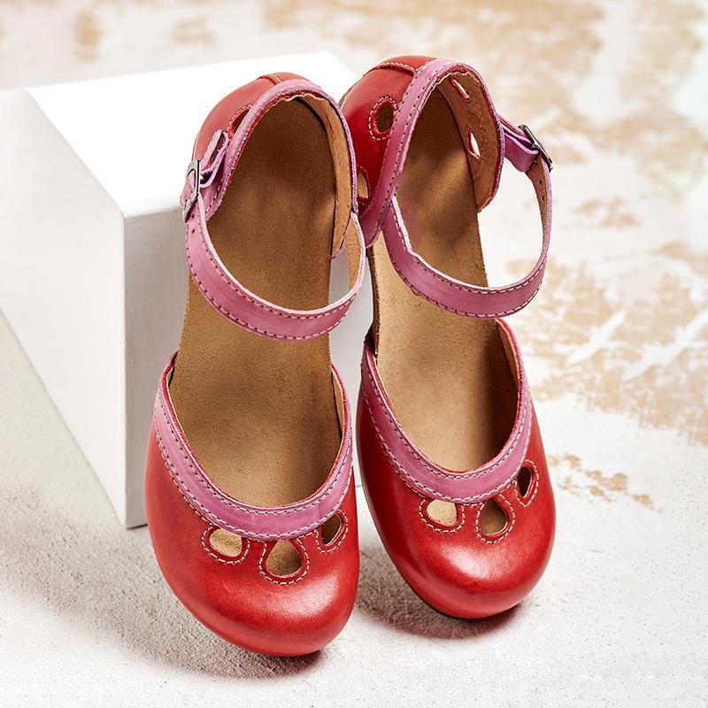 Orthotic Sandals with Wear | Cut-Out Mary Jane Block Heels