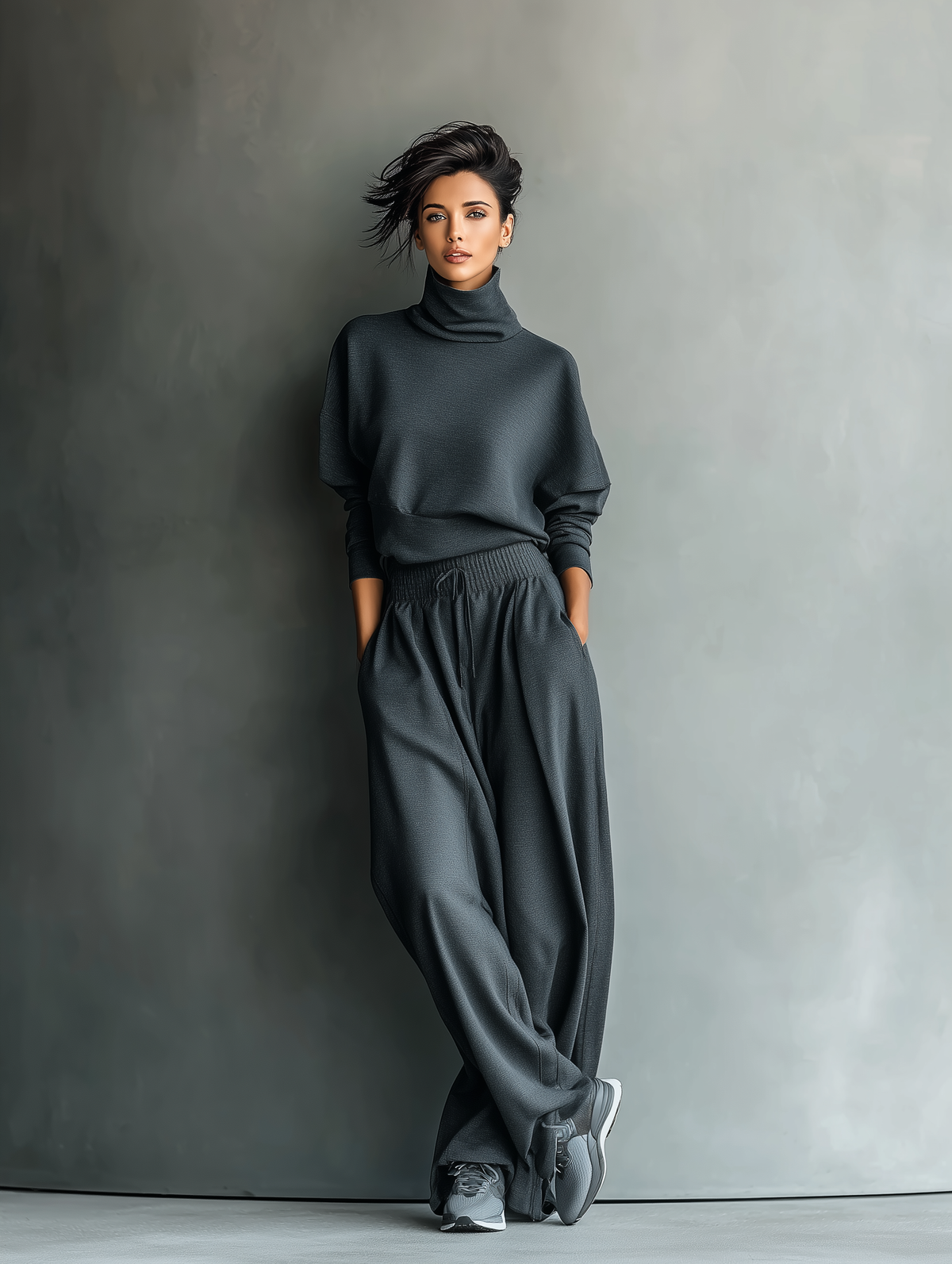 Carlotta - Knitted Set with Wide Leg Trousers