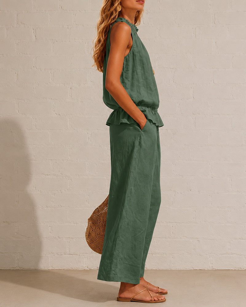Sleeveless Two-Piece Set