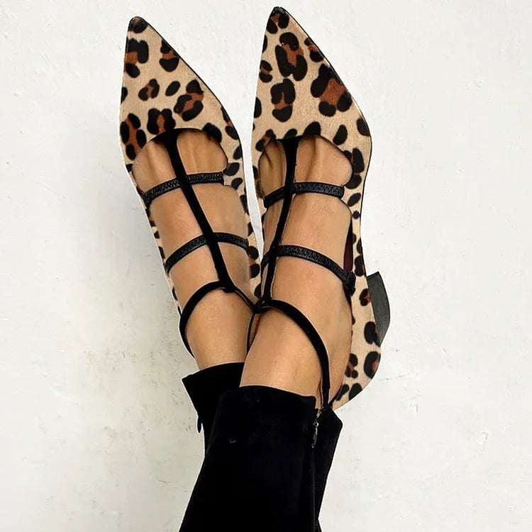 Jessica | Leopard Strappy Pointed Heels