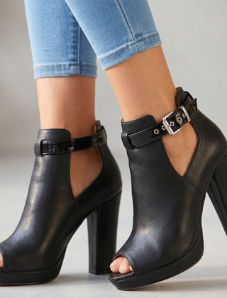 Andrea Open Toe Buckle Heels