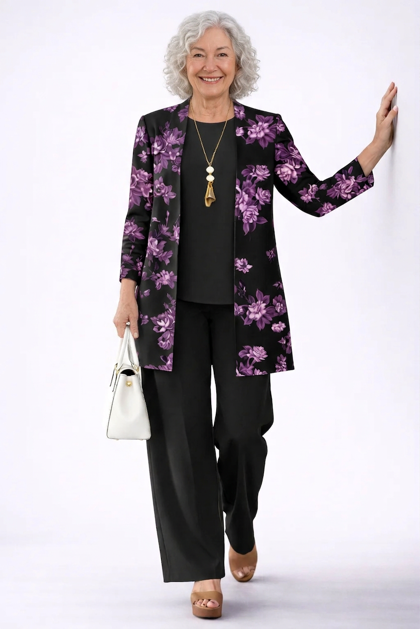Three-Piece Set · Purple and Black
