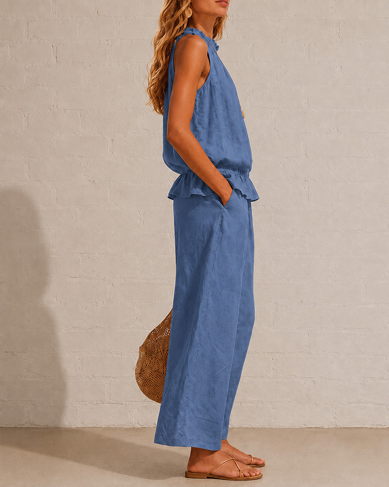 Sleeveless Two-Piece Set