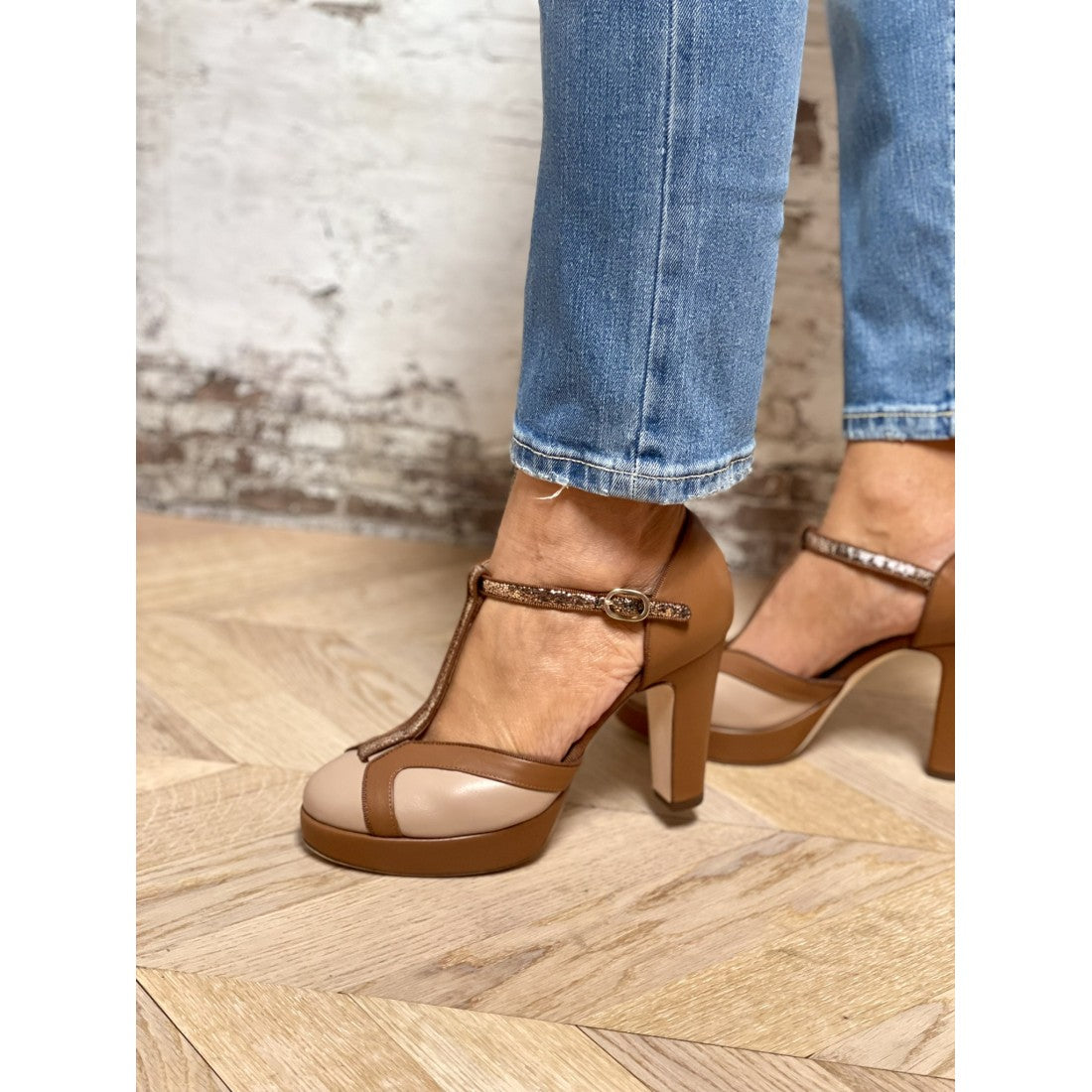 Pumps with T-strap