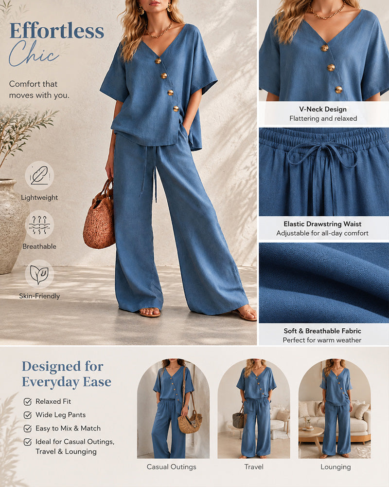 Casual Easy Living Wide-Leg Set